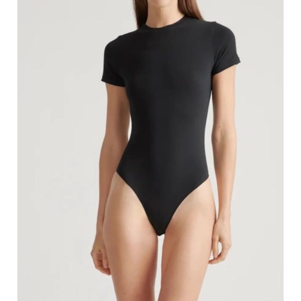 QUINCE Stretch Cotton Jersey Short Sleeve Bodysuit